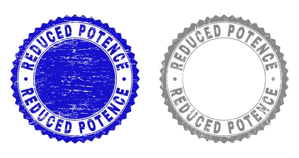 Grunge REDUCED POTENCE Scratched Stamp Seals — Stock Vector