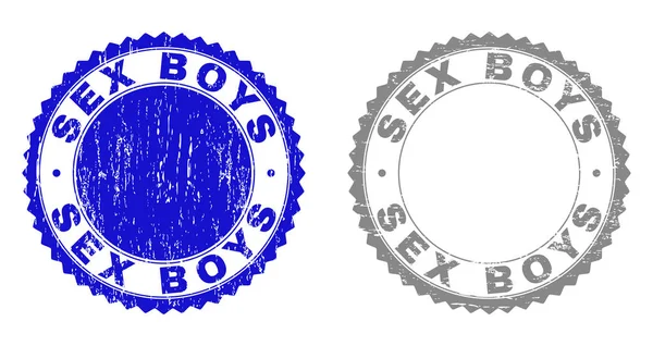 Grunge SEX BOYS Scratched Stamps — Stock Vector