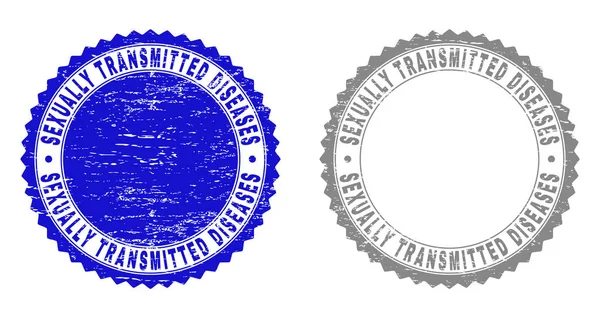 Grunge SEXUALLY TRANSMITTED DISEASES Scratched Stamp Seals — Stock Vector