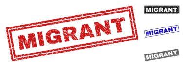 Grunge göçmen dikdörtgen filigranlar çizik