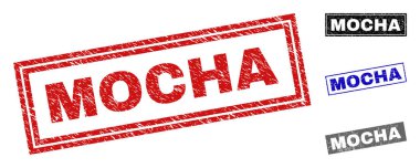 Grunge Mocha dikdörtgen damga mühürler dokulu