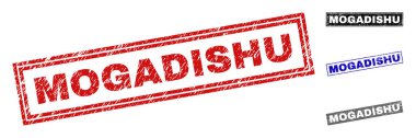 Grunge Mogadişu dikdörtgen damga mühürler dokulu