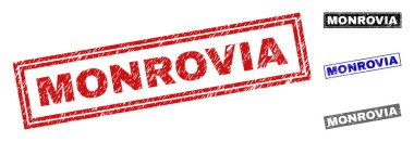Grunge Monrovia dikdörtgen damga mühürler dokulu
