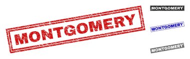 Grunge Montgomery dikdörtgen damga mühürler dokulu