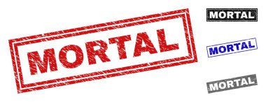 Grunge ölümlü çizilmiş dikdörtgen pullar