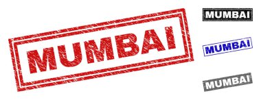 Grunge Mumbai dikdörtgen filigranlar çizik