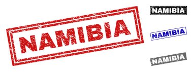 Grunge Namibya dikdörtgen pullar dokulu