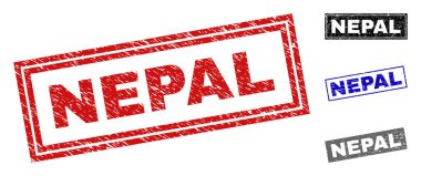 Grunge Nepal dikdörtgen pullar dokulu