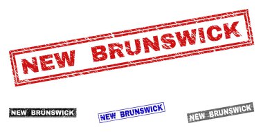 Grunge New Brunswick dikdörtgen damga mühürler dokulu