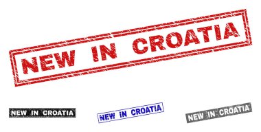 Grunge Hırvatistan'daki yeni dikdörtgen damga mühürler dokulu