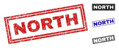 Grunge Kuzey dikdörtgen damga mühürler çizik