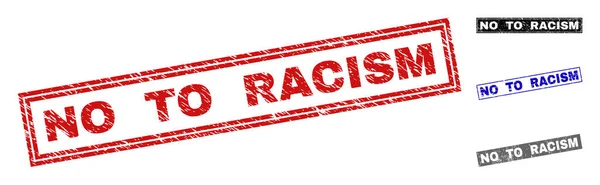 Грандж NO TO RACISM Текстурований прямокутник Штампи Ущільнення — стоковий вектор