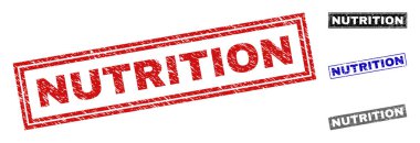 Grunge beslenme dikdörtgen damga mühürler çizik