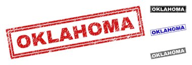 Grunge Oklahoma dikdörtgen damga mühürler dokulu