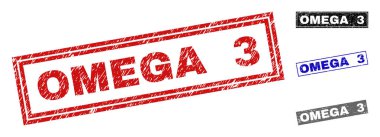 Dikdörtgen pullar Grunge Omega 3 çizik