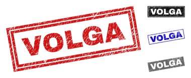 Grunge Volga dikdörtgen damga mühürler çizik