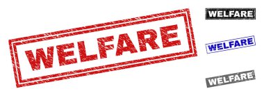 Grunge refah dikdörtgen damga mühürler çizik