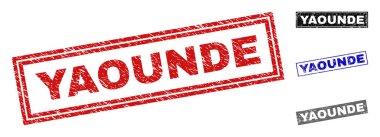 Grunge Yaounde dikdörtgen damga mühürler çizik