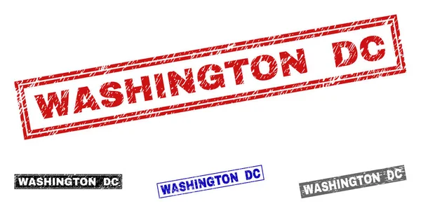 Grunge Washington Dc teksturowanej prostokąt znaczki — Wektor stockowy