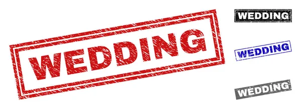 Grunge düğün dikdörtgen pullar çizik