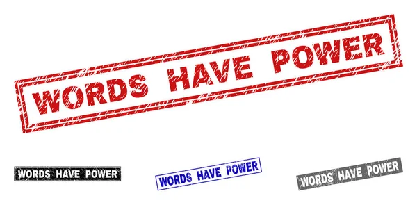 Grunge kelime var güç dikdörtgen filigranlar dokulu