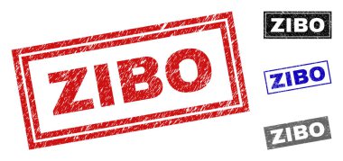 Grunge Zibo dikdörtgen damga mühürler dokulu