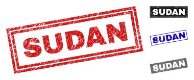 Grunge Sudan dikdörtgen filigranlar dokulu