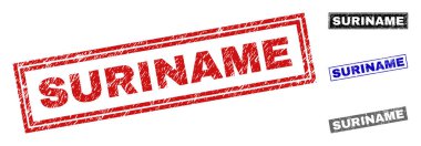 Grunge Surinam dikdörtgen damga mühürler dokulu