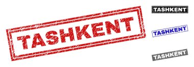 Grunge Taşkent dikdörtgen pullar çizik