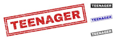 Grunge genç dikdörtgen filigranlar çizik