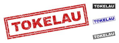 Grunge Tokelau dikdörtgen damga mühürler çizik
