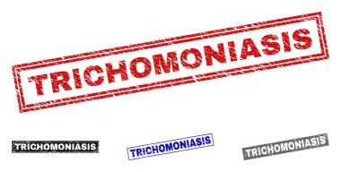 Grunge Trichomoniasis dikdörtgen damga mühürler dokulu