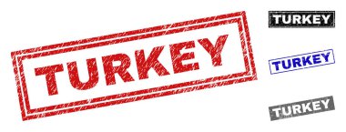 Grunge Türkiye dikdörtgen pullar dokulu