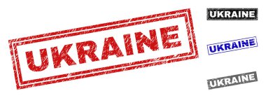 Grunge Ukrayna dikdörtgen pullar dokulu