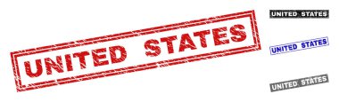Grunge Amerika Birleşik Devletleri dikdörtgen damga mühürler dokulu
