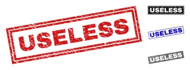 Grunge işe yaramaz çizilmiş dikdörtgen pullar