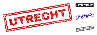 Grunge Utrecht dikdörtgen damga mühürler dokulu