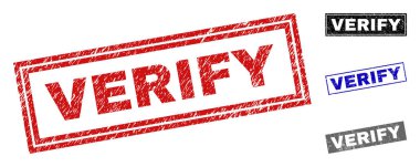 Grunge doğrulayın dokulu dikdörtgen pullar