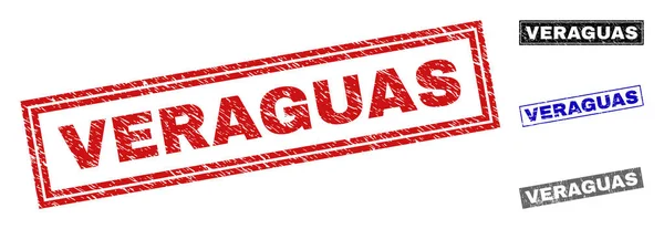 Grunge Veraguas teksturowanej prostokąt pieczęć uszczelnienia — Wektor stockowy