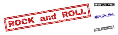 Grunge Rock And Roll dikdörtgen damga mühürler dokulu