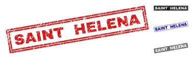 Grunge Saint Helena dikdörtgen damga mühürler dokulu