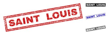 Grunge Saint Louis dikdörtgen filigranlar çizik