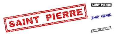 Grunge Saint Pierre dikdörtgen filigranlar çizik