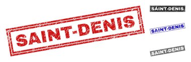 Grunge Saint-Denis dikdörtgen damga mühürler çizik