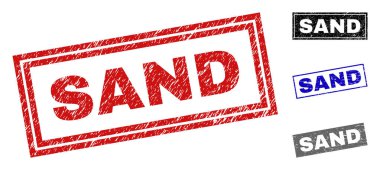 Grunge kum dikdörtgen pullar dokulu