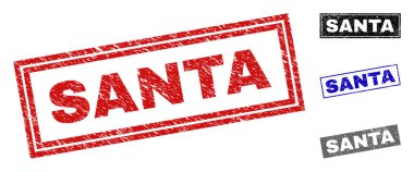 Grunge Santa dikdörtgen filigranlar dokulu