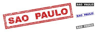 Grunge Sao Paulo dikdörtgen pullar çizik