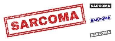 Grunge sarkomu dikdörtgen damga mühürler çizik