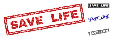 Hayat kurtarmak Grunge dikdörtgen pullar çizik