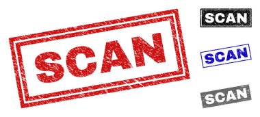 Grunge tarama dikdörtgen damga mühürler çizik